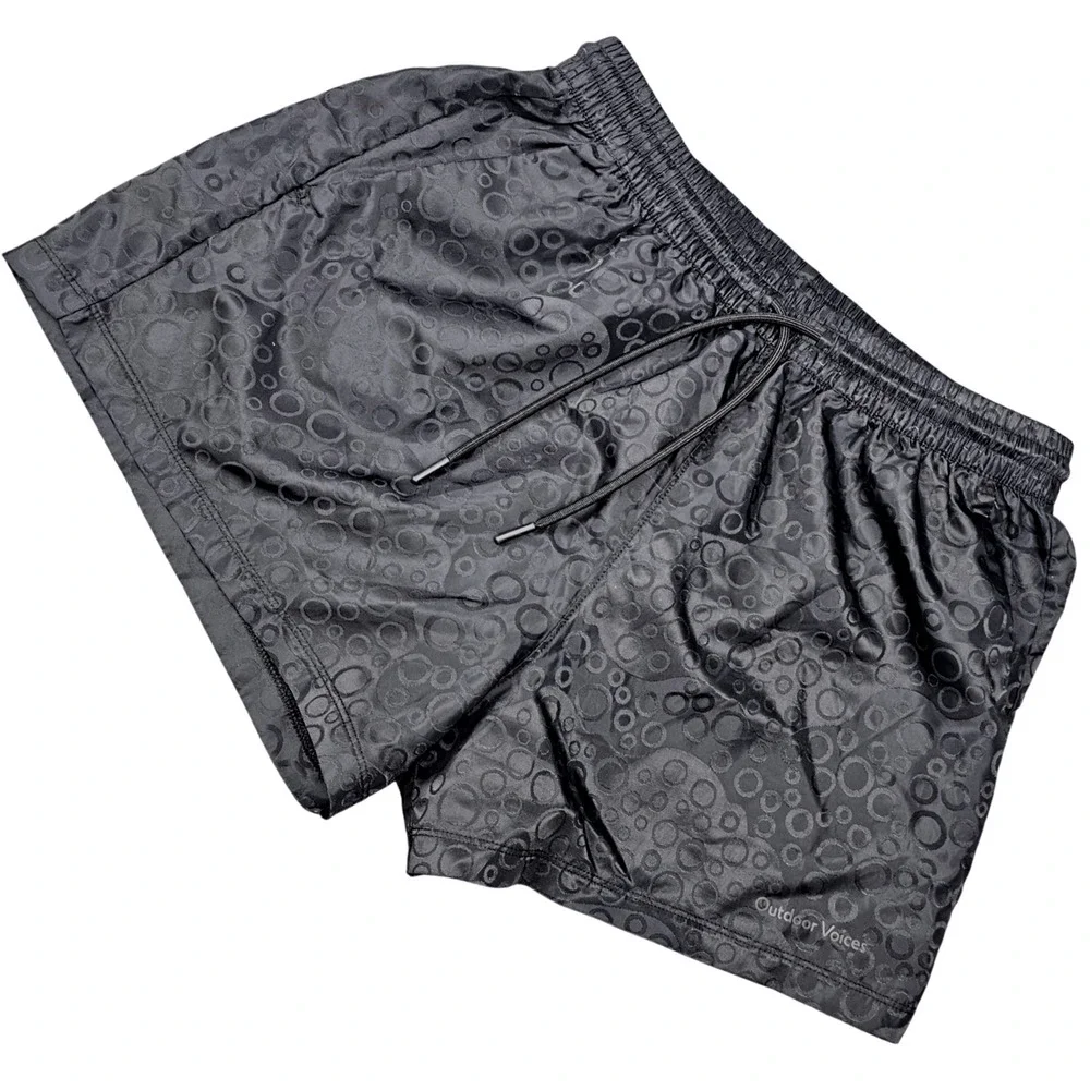 Outdoor Voices Running Shorts S Lightweight Drawstring Athletic Black Pattern